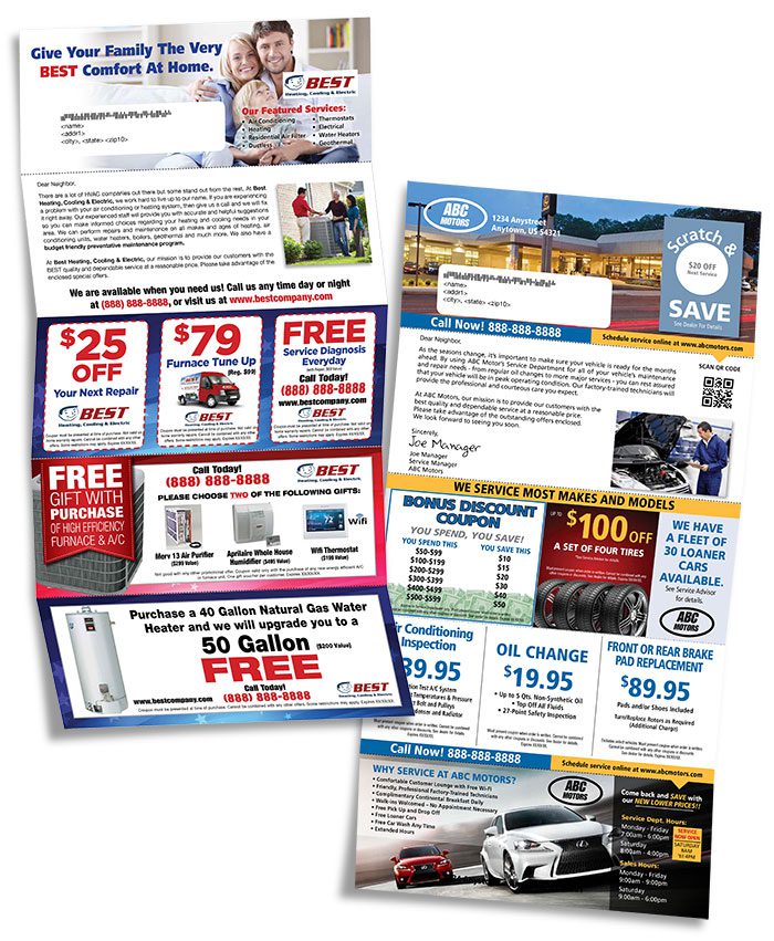 multi coupon direct mail pieces
