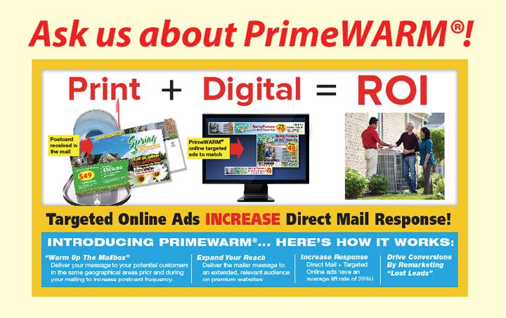 PrimeWarm Targeted Online Advertising with Direct Mail Combo