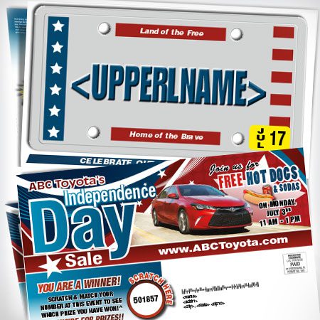License Plate Mailer Independence Day thumb