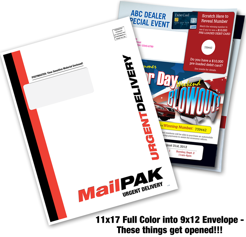MailPAK envelope direct mail