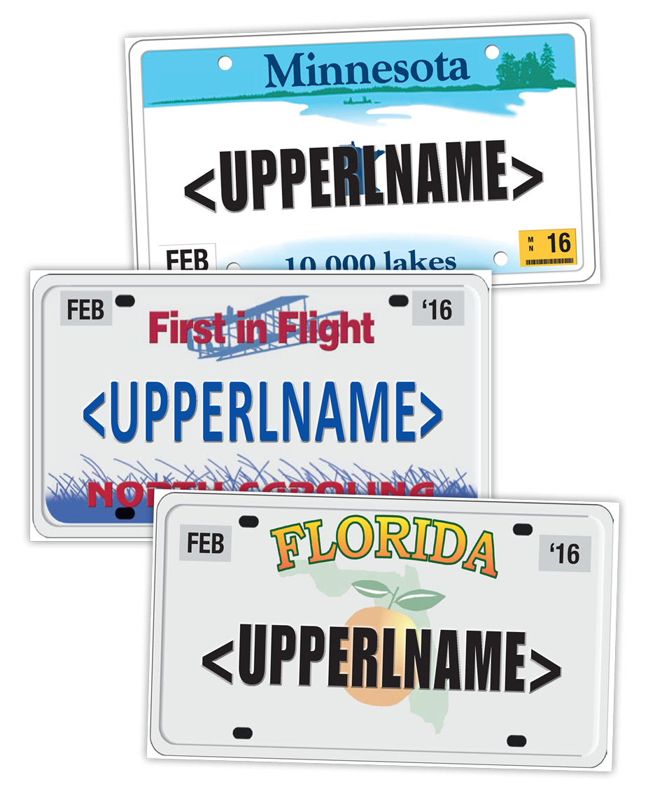 License Plate Mailer direct mail assortment