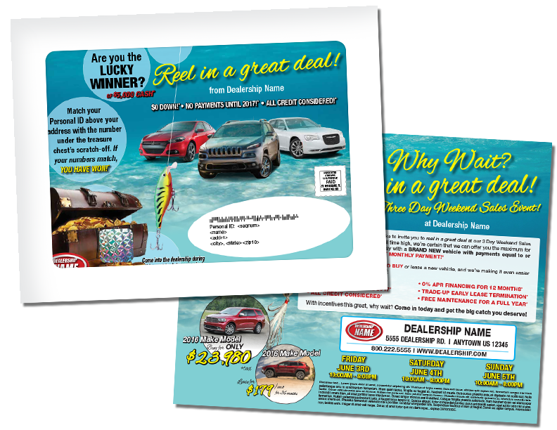 direct mail automotive 9x12 package fishing