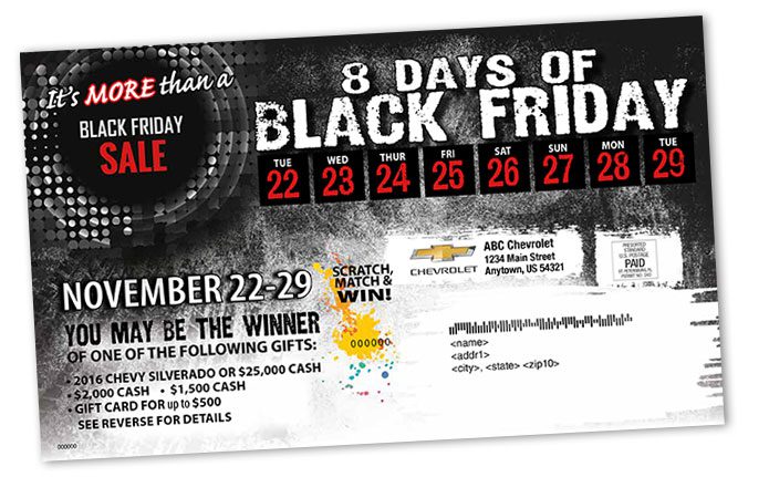 Black Friday Direct Mail Self Mailer - Folded