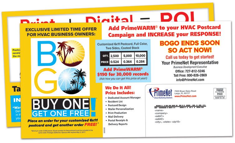 Direct Mail MN, HVAC BOGO PCs