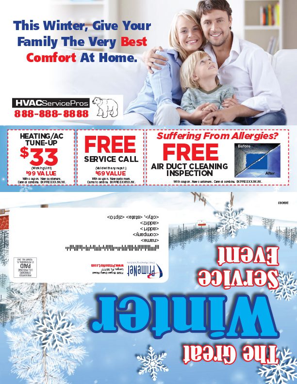 Winter HVAC Direct Mail Sample mailing side Direct