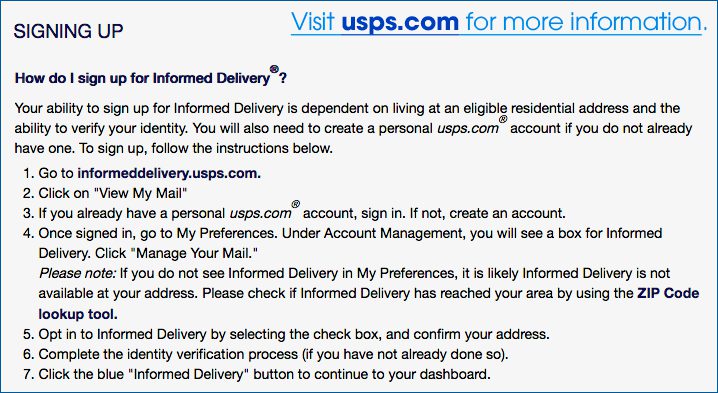 How to sign up to get mail images with Informed Delivery™