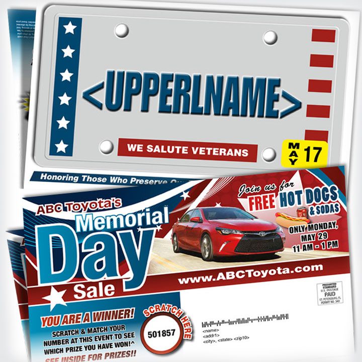 license plates self mailer