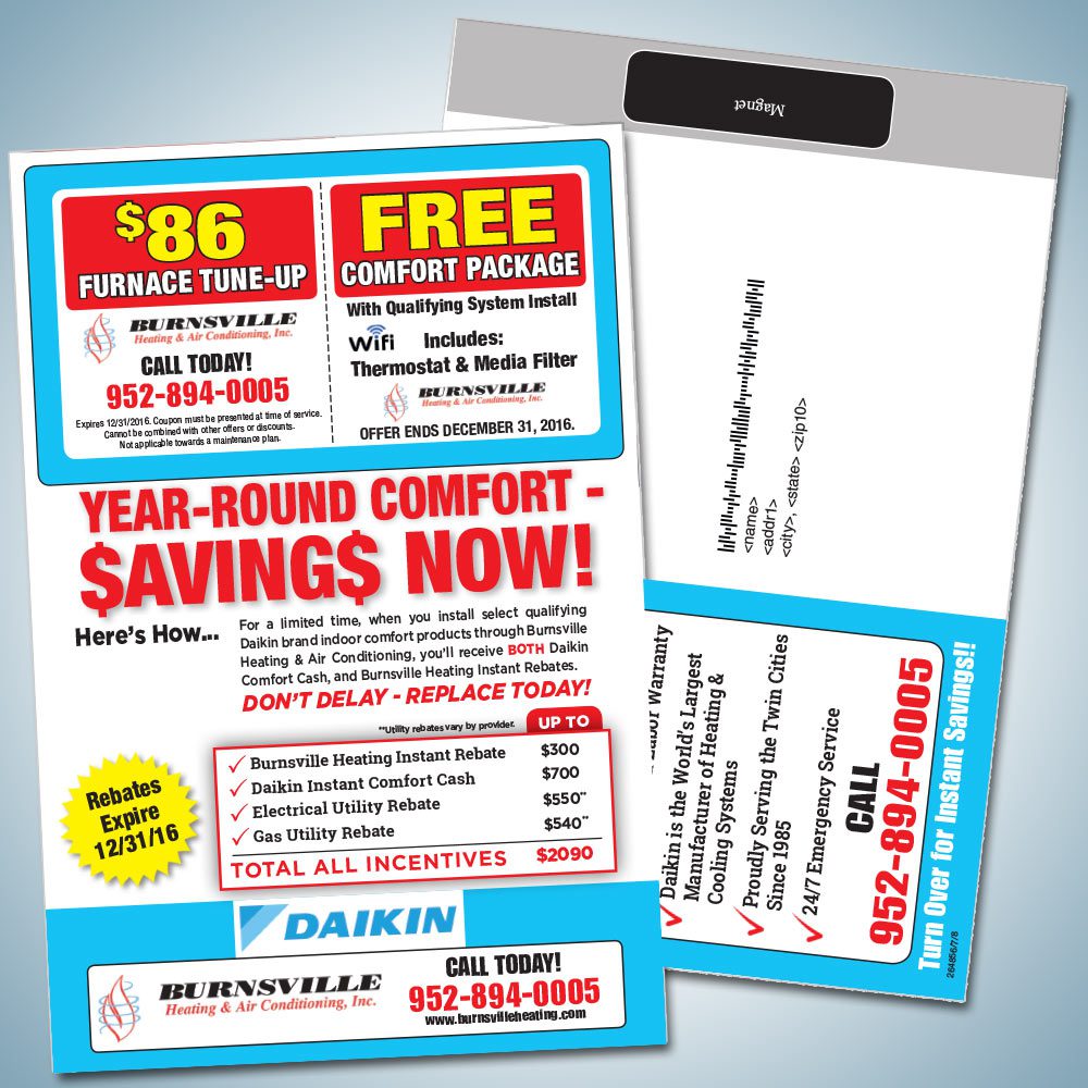 Daikin HVAC magnet postcard sample