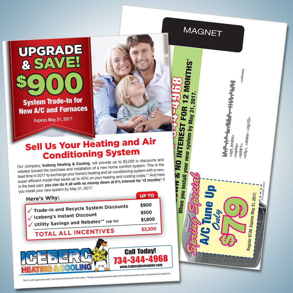Iceberg HVAC Magnet Postcard Sample