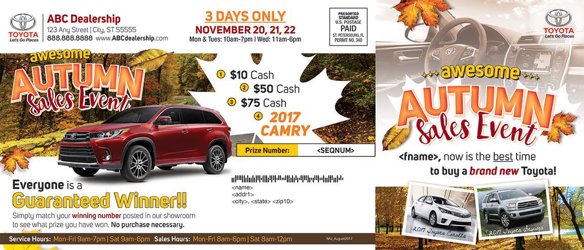 Autumn Sales Event 6x14 Automotive Self Mailer - PrimeNet Direct ...