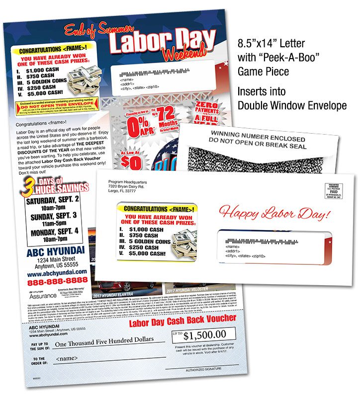 Labor Day Letter with Peek-a-Boo Game Piece