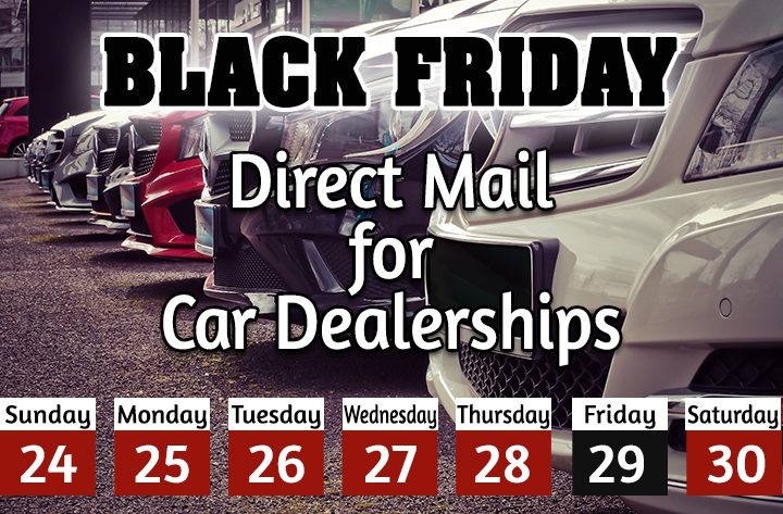 Car dealer direct mail, black friday automotive